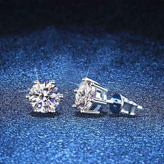[Saipan]SIX-PRONG MOISSANITE EARRINGS