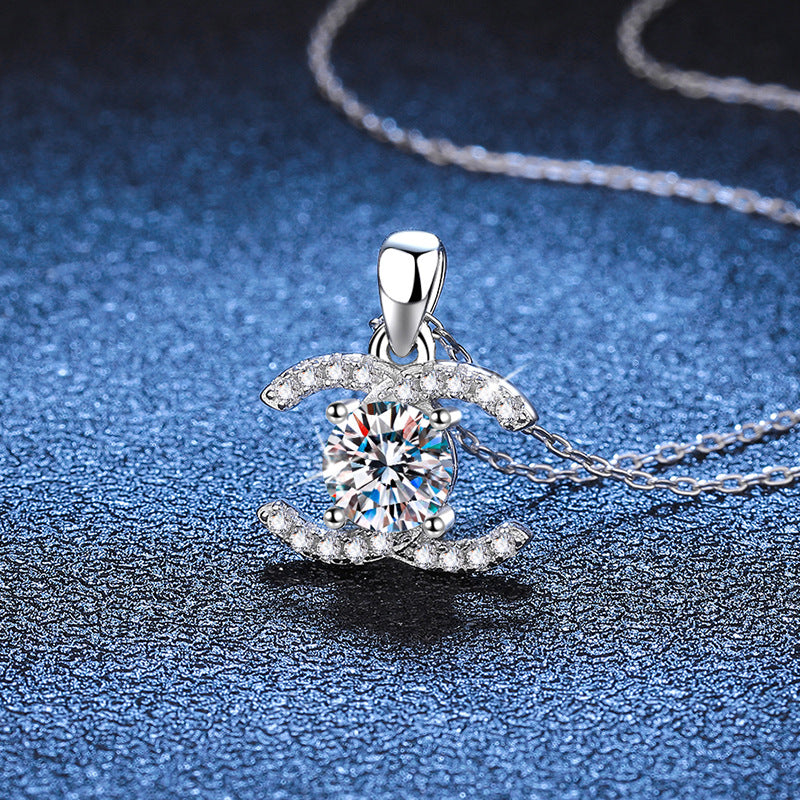 [Saipan]CLASSIC INTERLOCKING MOISSANITE PENDANT NECKLACE
