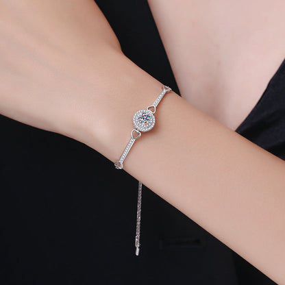[Saipan]INTERLOCKING HEART & CIRCLE MOISSANITE BRACELET
