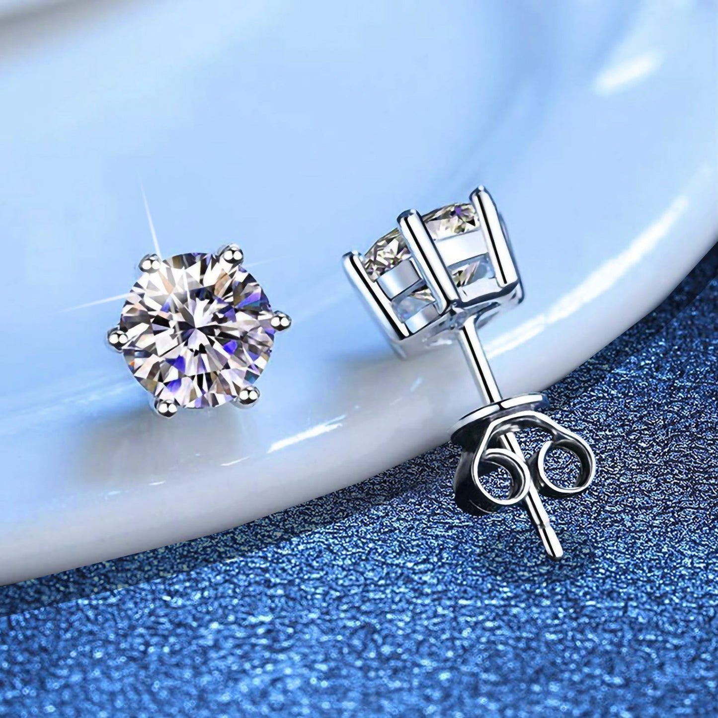 [Saipan]SIX-PRONG MOISSANITE EARRINGS