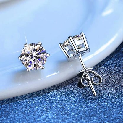 [Saipan]SIX-PRONG MOISSANITE EARRINGS