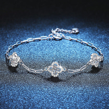 [Saipan]TRIPLE-CLOVER MOISSANITE BRACELET