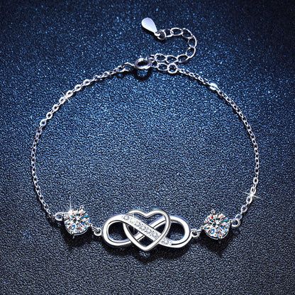 [Saipan]DOUBLE-STONE "LOVE LINK" MOISSANITE BRACELET