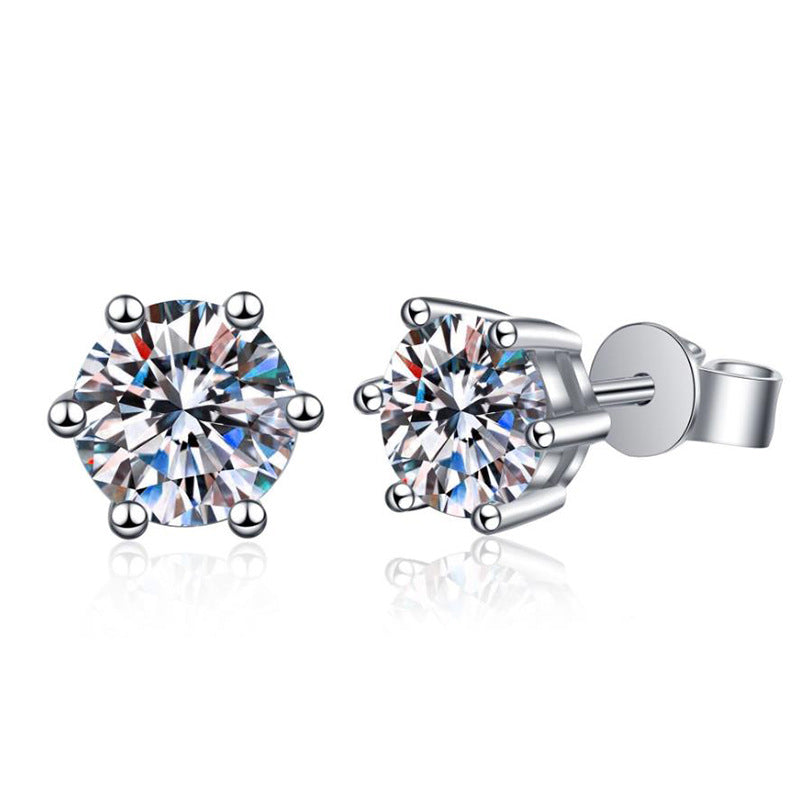 [Saipan]SIX-PRONG MOISSANITE EARRINGS