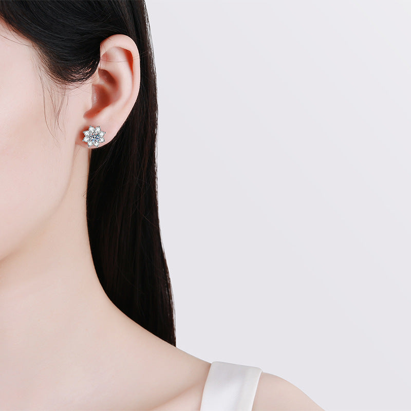 [Saipan]RADIANT SUNFLOWER MOISSANITE STUD EARRINGS