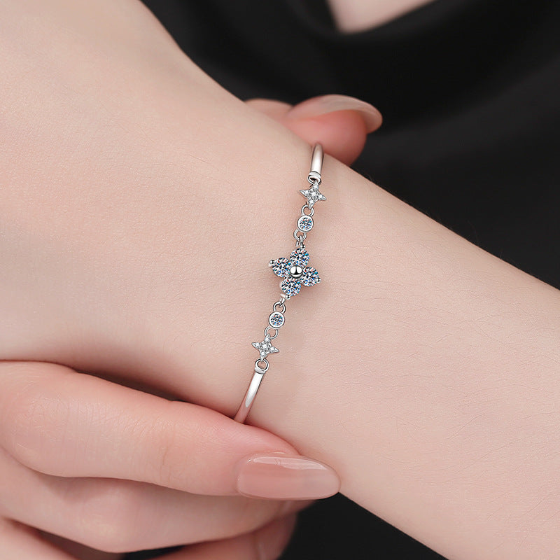 [Saipan]CLOVER & TWIN-STAR MOISSANITE BRACELET