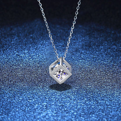 [Saipan]GEOMETRIC SUGAR-CUBE MOISSANITE NECKLACE