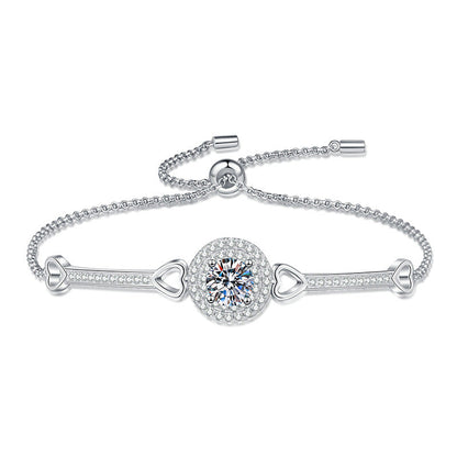 [Saipan]INTERLOCKING HEART & CIRCLE MOISSANITE BRACELET