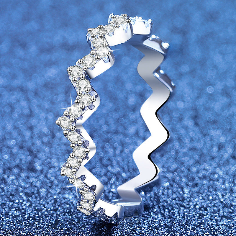 [Saipan]CHIC WAVY MOISSANITE ETERNITY RING