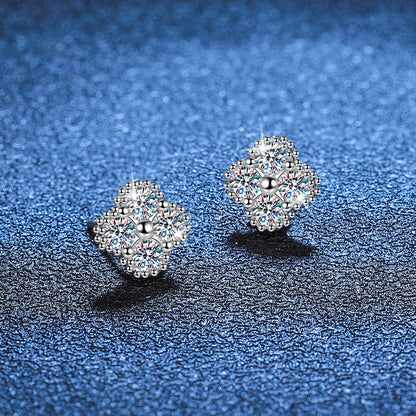 [Saipan]ELEGANT FOUR-LEAF CLOVER MOISSANITE STUD EARRINGS