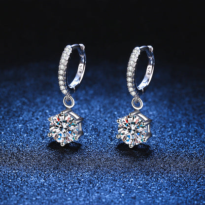[Saipan]CLASSIC 6-PRONG MOISSANITE DROP EARRINGS