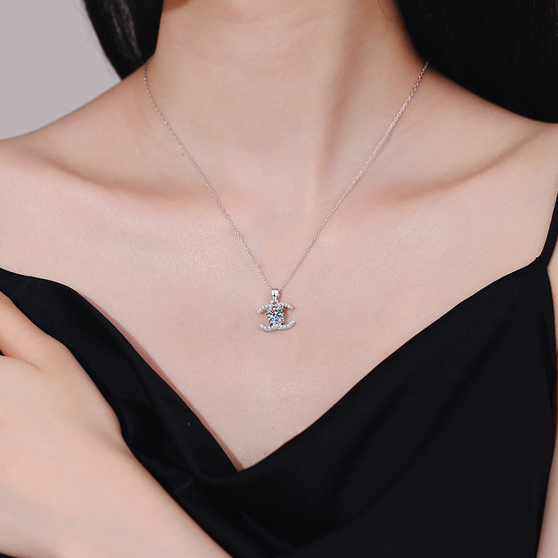 [Saipan]CLASSIC INTERLOCKING MOISSANITE PENDANT NECKLACE