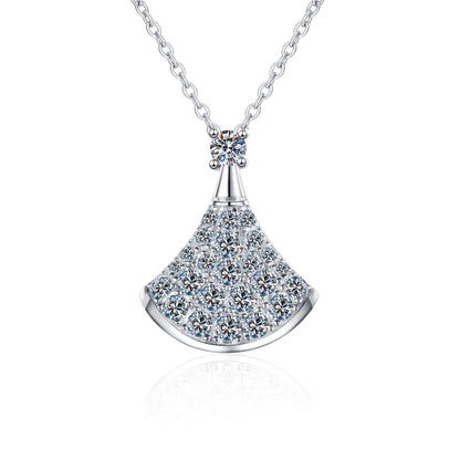 [Saipan]ELEGANT FAN-SHAPED MOISSANITE PENDANT NECKLACE