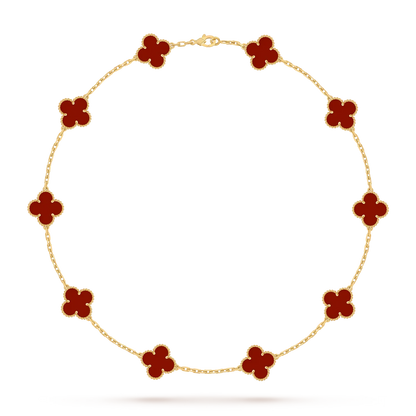 [Saipan]CLASSIC LUCKY 10-MOTIF CLOVER NECKLACE GOLD COLLECTION