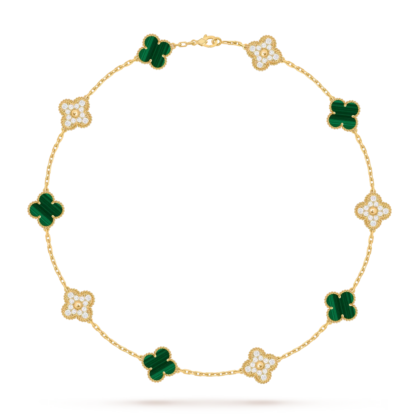 [Saipan]CLASSIC LUCKY 10-MOTIF CLOVER NECKLACE GOLD COLLECTION