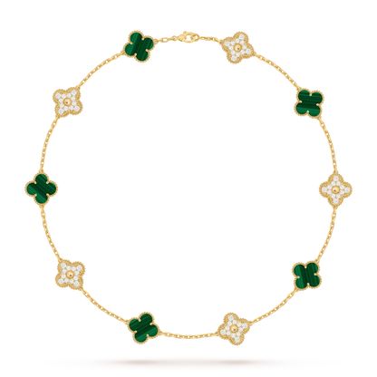 [Saipan]CLASSIC LUCKY 10-MOTIF CLOVER NECKLACE GOLD COLLECTION
