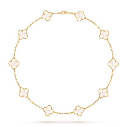 [Saipan]CLASSIC LUCKY 10-MOTIF CLOVER NECKLACE GOLD COLLECTION
