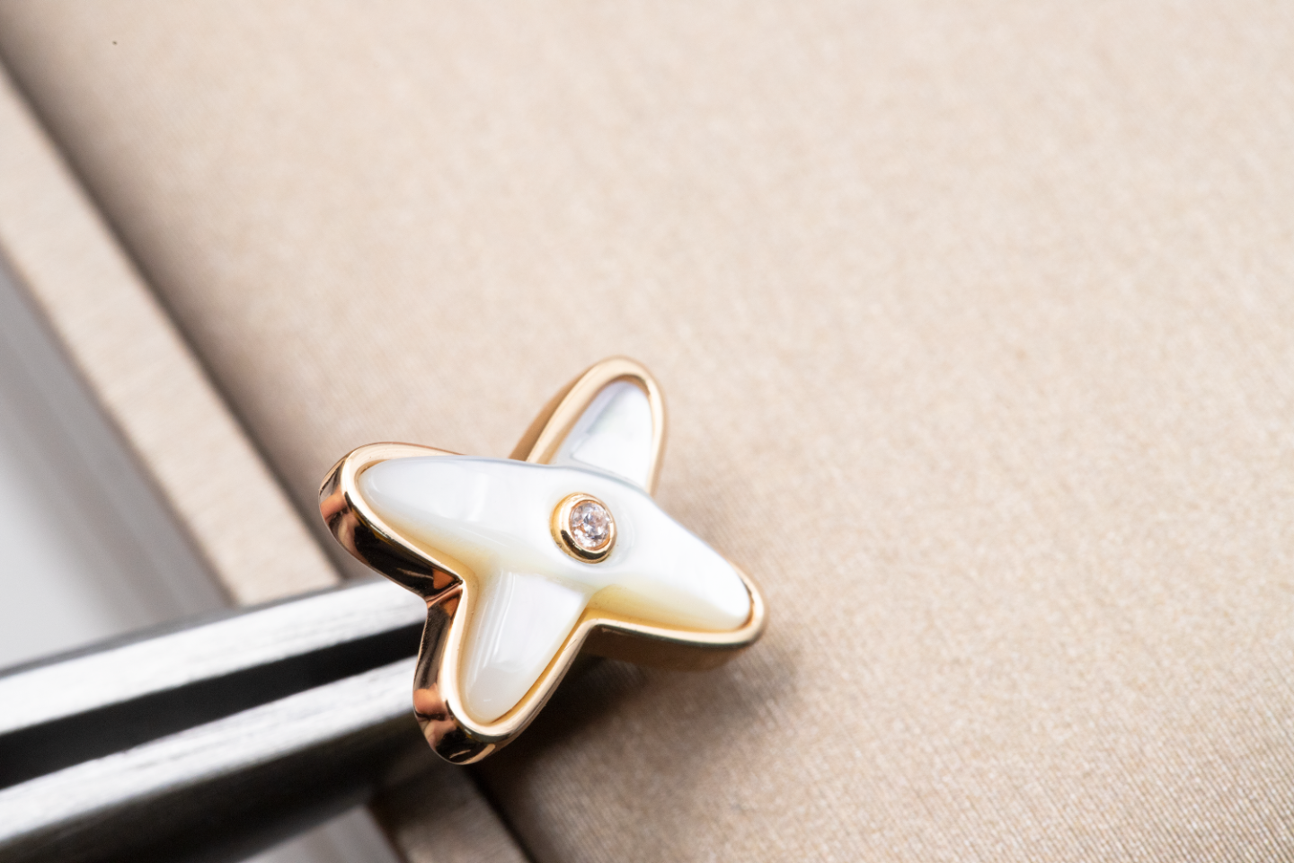 [Saipan]JEUX DE WHITE MOP ROSE GOLD DIAMOND EARRINGS