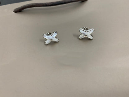 [Saipan]JEUX DE WHITE MOP SILVER DIAMOND EARRINGS