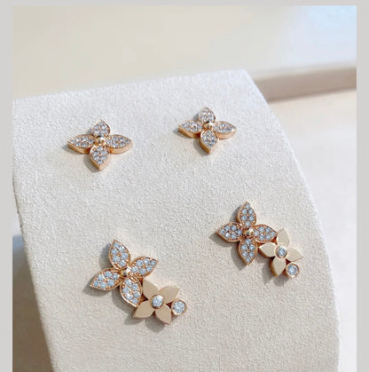 [Saipan]STAR BLOSSOM STUD EARRINGS ROSE GOLD DIAMONDS