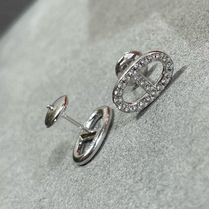 [Saipan]HM FULL DIAMOND PIG NOSE STUD EARRINGS