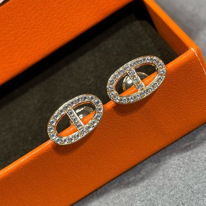 [Saipan]HM FULL DIAMOND PIG NOSE STUD EARRINGS