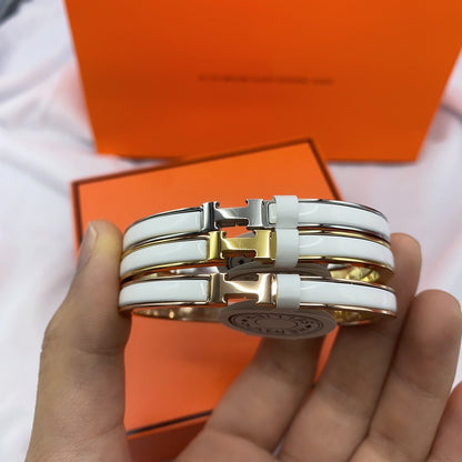 [Saipan]CLASSIC HM CLIC WHITE 8MM ENAMEL BRACELET