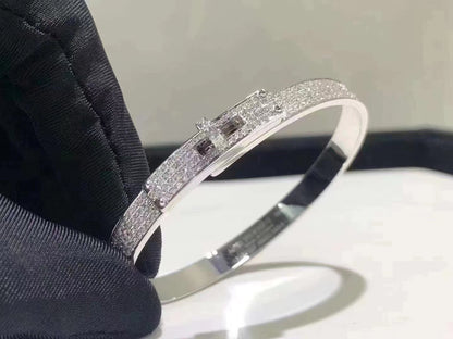 [Saipan]HM KELLY BRACELET IN SILVER AND FULL PAVE DIAMOND