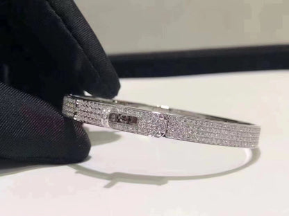 [Saipan]HM KELLY BRACELET IN SILVER AND FULL PAVE DIAMOND