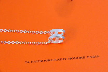 [Saipan]HM NECKLACE H LETTER OVAL SERIES