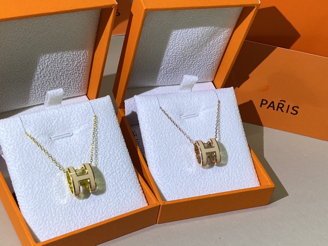 [Saipan]HM CLIC YELLOW ENAMEL GOLD NECKLACE