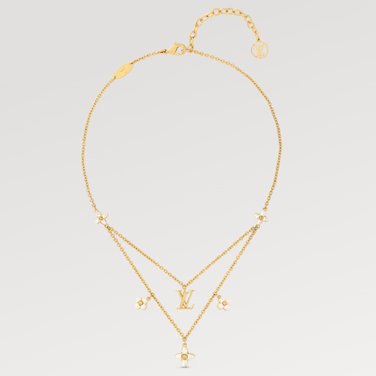 [Saipan]FLOWERGRAM GOLD MOP DOUBLE ROW NECKLACE