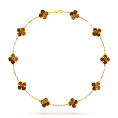 [Saipan]CLASSIC LUCKY 10-MOTIF CLOVER NECKLACE GOLD COLLECTION