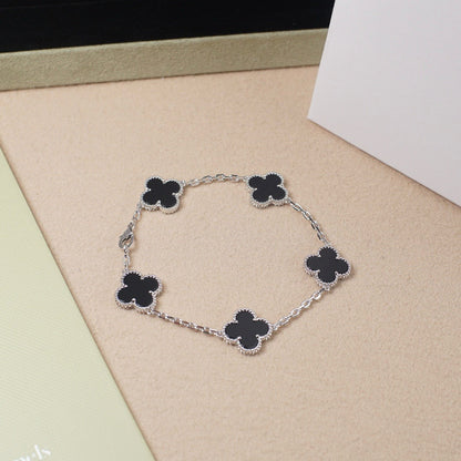 [Saipan]LUCKY CLOVER 5-MOTIF BRACELET - BLACK OXNY COLLECTION