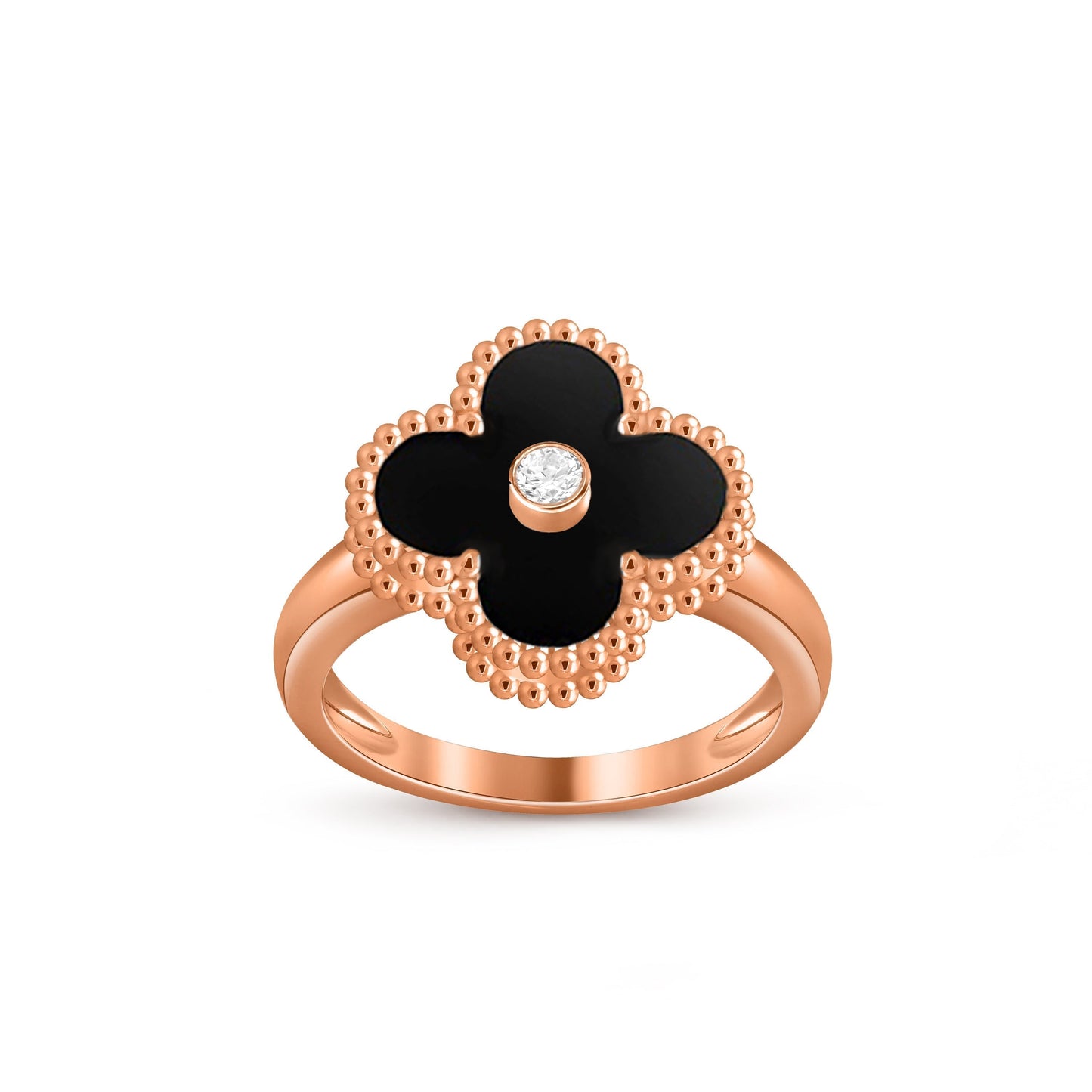 [Saipan]LUCKY CLOVER DIAMOND-ACCENT ROSE GOLD RING COLLECTION