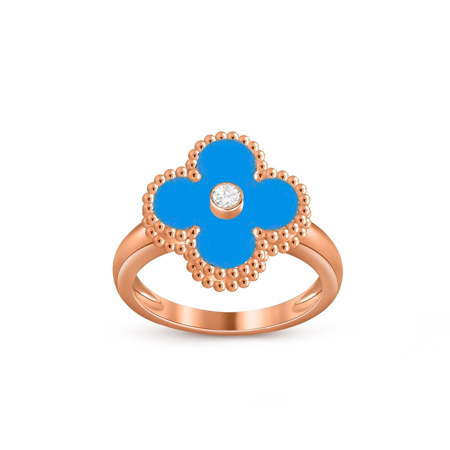 [Saipan]LUCKY CLOVER DIAMOND-ACCENT ROSE GOLD RING COLLECTION