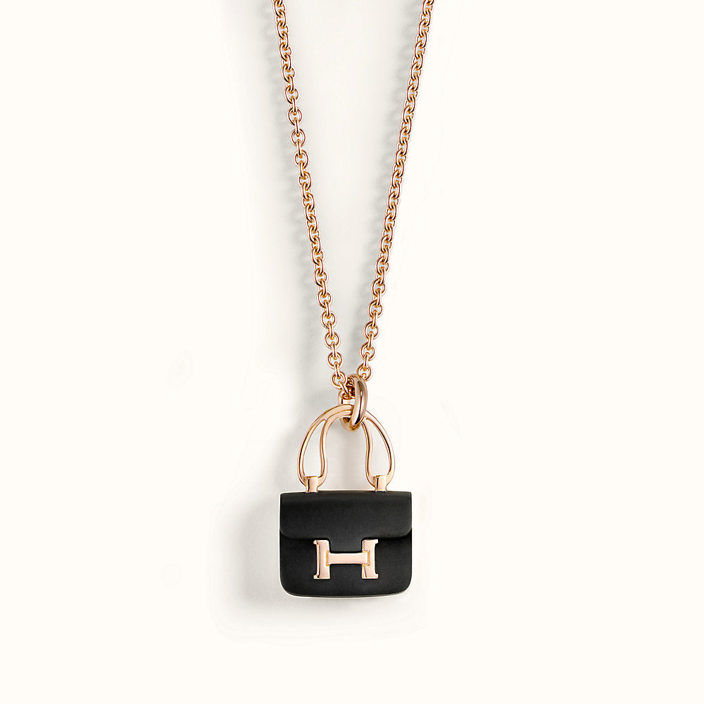 [Saipan]CONSTANCE BLACK PEDANT ROSE GOLD NECKLACE