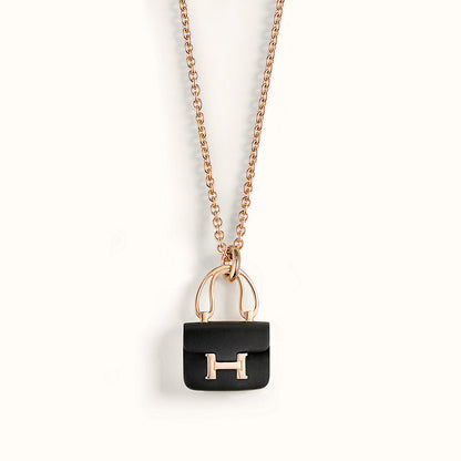 [Saipan]CONSTANCE BLACK PEDANT ROSE GOLD NECKLACE
