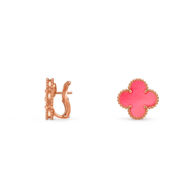 [Saipan]15MM CLOVER FLOWER STUD EARRINGS ROSE GOLD COLLECTION