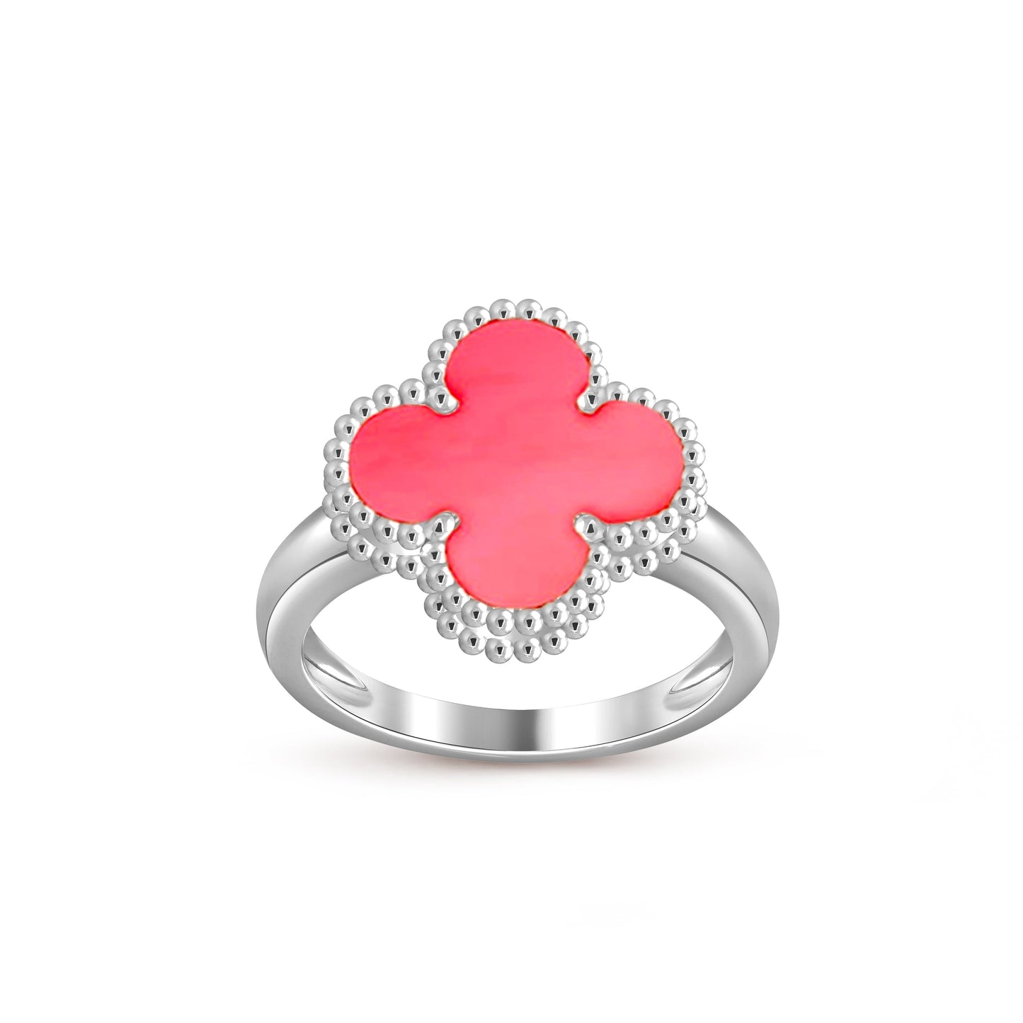 [Saipan]LUCKY CLOVER VINTAGE WHITE GOLD RING COLLECTION