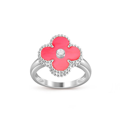[Saipan]LUCKY CLOVER DIAMOND-ACCENT WHITE GOLD RING COLLECTION