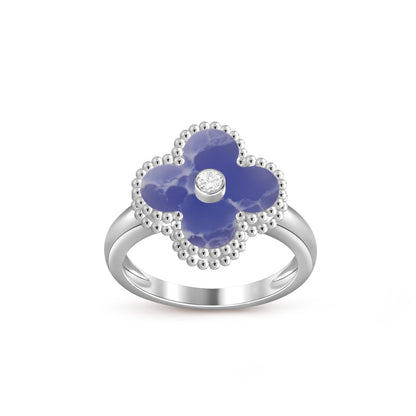 [Saipan]LUCKY CLOVER DIAMOND-ACCENT WHITE GOLD RING COLLECTION
