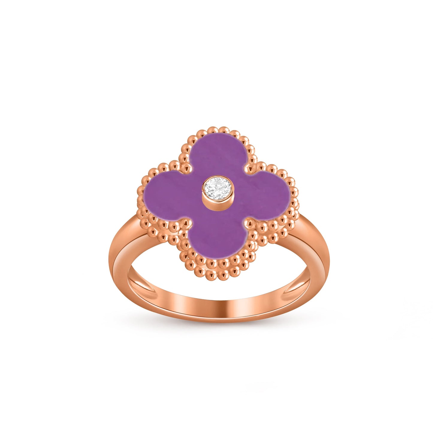 [Saipan]LUCKY CLOVER DIAMOND-ACCENT ROSE GOLD RING COLLECTION