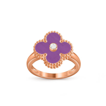 [Saipan]LUCKY CLOVER DIAMOND-ACCENT ROSE GOLD RING COLLECTION