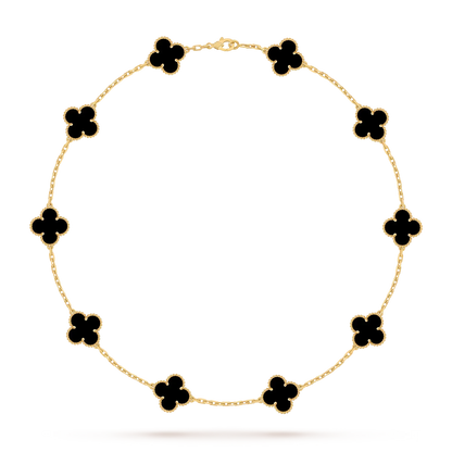 [Saipan]CLASSIC LUCKY 10-MOTIF CLOVER NECKLACE GOLD COLLECTION