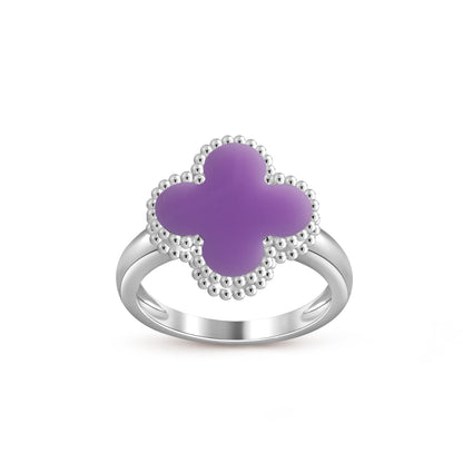 [Saipan]LUCKY CLOVER VINTAGE WHITE GOLD RING COLLECTION