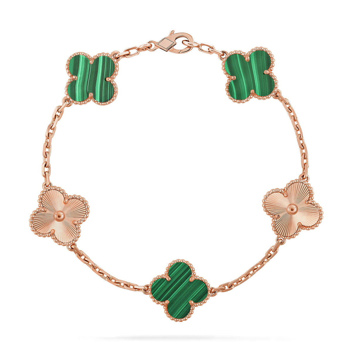 [Saipan]LUCKY CLOVER 5-MOTIF BRACELET - MALACHITE COLLECTION