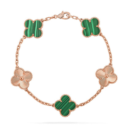 [Saipan]LUCKY CLOVER 5-MOTIF BRACELET - MALACHITE COLLECTION