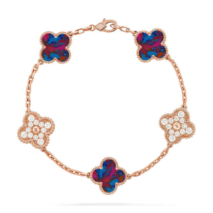 [Saipan]LUCKY CLOVER 5-MOTIF BRACELET - MULTI-GEM COLLECTION