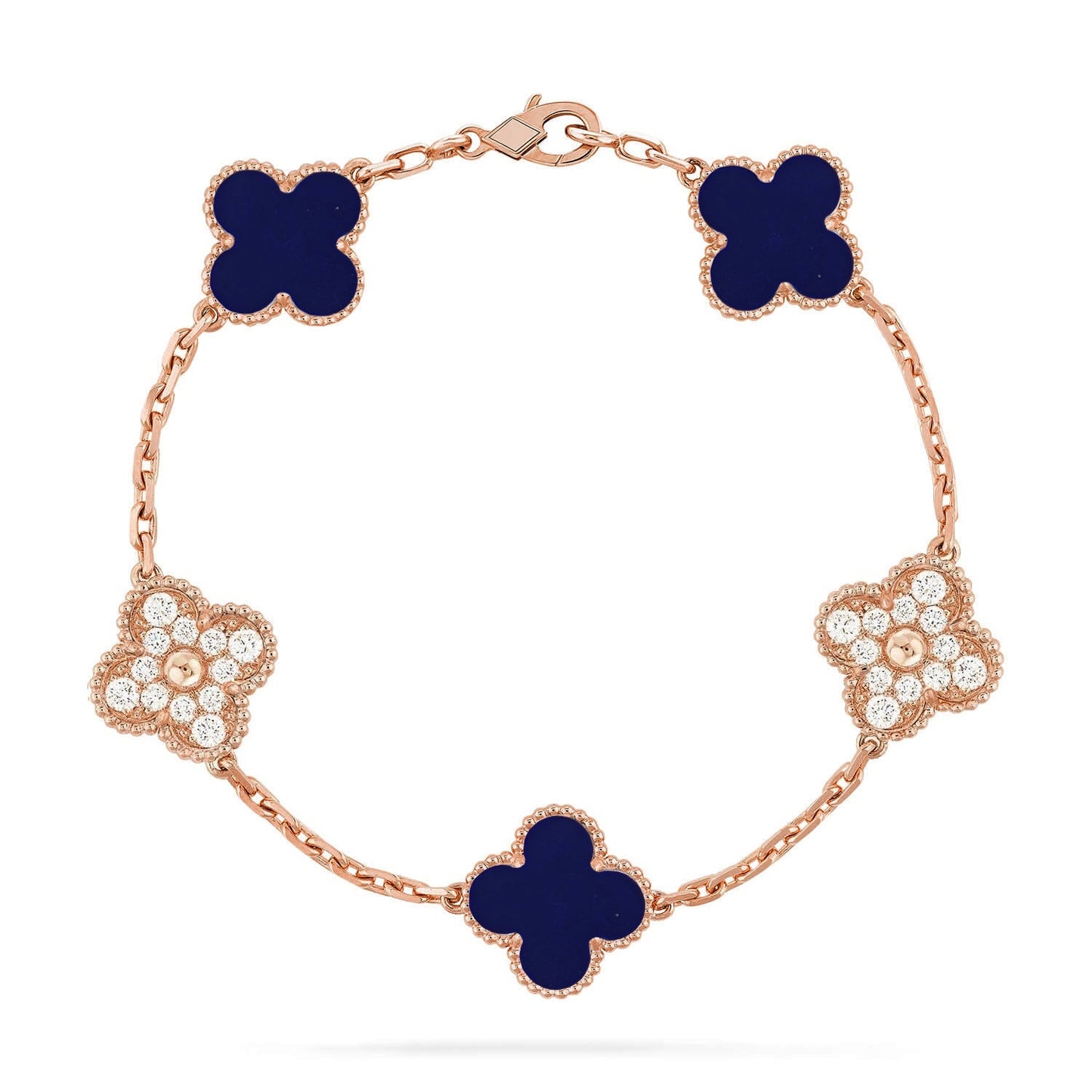 [Saipan]LUCKY CLOVER 5-MOTIF BRACELET - LAPIS LAZULI COLLECTION